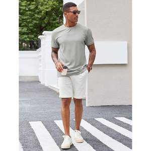 2025เสื้อยืดแขนสั้นเข้ารูปแบบธรรมดาสำหรับฤดูร้อนเสื้อคอกลมถักแบบลำลองเสื้อคอกลมถัก280กรัม240กรัม - Product Image 4