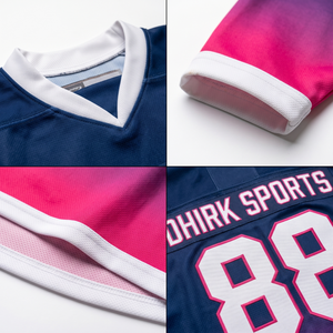 Camiseta de Hockey sobre Hielo Sublimada Personalizada de Fábrica OEM al por Mayor, Poliéster Premium con Degradado, Cuello en V, Corte Atlético, Uniforme de Equipo, Nombre del Equipo - Product Image 4