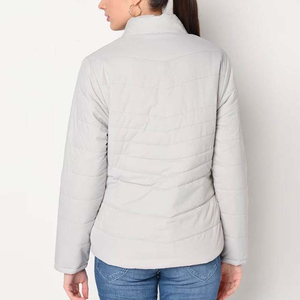 Chaqueta Acolchada para Mujer, Color Sólido, Cuello Alto, Manga Larga, Cierre de Cremallera, Relleno de Poliéster, Largo Regular, para Invierno - Product Image 2