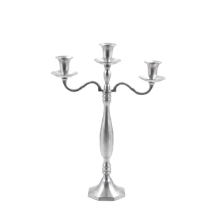 Modern Design <b>Silver</b> Aluminium 3-Arm Candelabra Elegant Metal Candle Holder For Wedding Home Dining Table Decorative <b>Candlestick</b> - Product Image 1