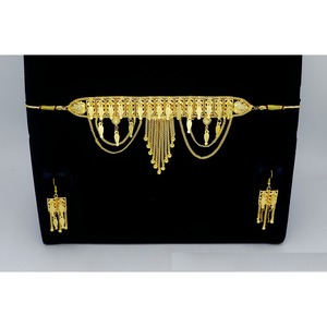 Martasha designer islamique ramadan spécial plaqué or EAU bijoux spécial dubai bijoux collier boucle d'oreille ensemble - Product Image 3