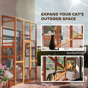 Grande Casetta per Gatti in Legno con 6 Piattaforme, Tiragraffi e 2 Rampe - per Gattini e Uso Esterno - Product Image 4