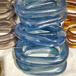 Chaîne en acrylique faite à la main, chaîne en résine acrylique rétro colorée, chaîne à maillons épais amovible - Product Image 6