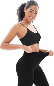 Ensemble deux pièces pour femme : Leggings de fitness taille haute sans coutures et brassière de sport rembourrée dos nageur, respirant, pour le yoga et l'entraînement - Product Image 3