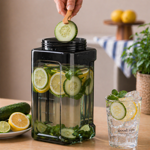 Bouteille d'eau sans BPA de 3,5 L avec marqueur de temps |   Bouteille d'eau de fitness motivante avec couvercle anti-fuite pour la maison et la salle de sport - Product Image 1