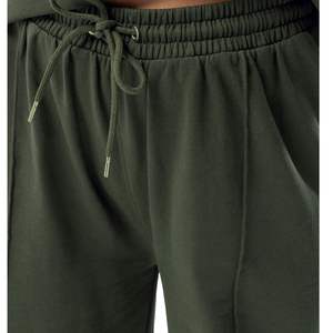 ชุดลำลองผู้หญิงไซส์ใหญ่สองชิ้น เสื้อสเวตเชิ้ตผ้าฝ้ายและกางเกงขายาวทรงกว้าง ชุดลำลองขายส่ง ผู้ผลิต OEM - Product Image 5