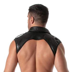 Harnais en vinyle à fermeture éclair rouge pour homme, tenue de club fetish, ajustement réglable - Product Image 5