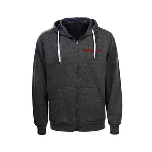 Sweat à capuche zippé gris foncé pour homme – Sweat-shirt en polaire avec logo personnalisé, veste à capuche décontractée - Product Image 1