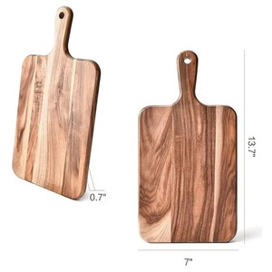 Planche à découper en bois d'acacia avec poignée intégrée et trou de suspension, écologique, épaisseur 1,5 cm, passe au lave-vaisselle - REHMAN CRAFT - Product Image 4