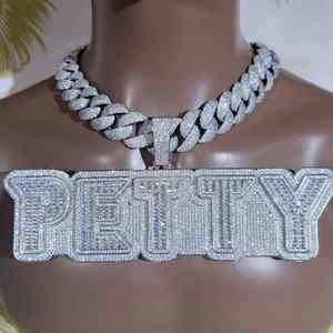 Colgantes y Dijes de Plata 925 con Moissanita VVS D Iced Out, Joyería Fina Hip Hop, Alternativa de Diamante Certificada GRA, Letras Personalizadas - Product Image 3