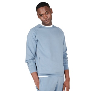 Custom Logo Men's Casual Heavyweight Tracksuits Eco-Friendly Pullover <b>Crewneck</b> Sweatshirt Stacked Jogger Sets - Product Image 3