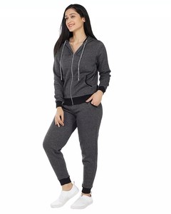 Modern Women Winter <b>Fleece</b> <b>Jogger</b> Set Hooded Long Sleeve Top Two Piece Matching Pants Casual Loungewear Activewear Outfit - Product Image 6