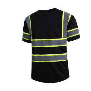 Custom Safety High Visibility Reflective Safety Night Duty Working Short Sleeve Safety High <b>Vis</b> <b>T</b> <b>Shirt</b> For Day Night Work - Product Image 1