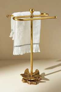 Natural Polished Brass Towel Stand For Bathroom Countertop Display Luxury Decorative High Quality Towel Holder Eco Friendly - Product Image 3