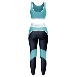 Wholesale High Waist Yoga Set Women 2 Piece Gym Outfits Seamless Leggings Sports Bra Fitness Activewear Workout Clothing Set - Product Image 3