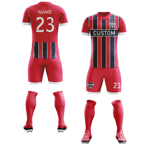 ชุดฟุตบอล OEM แบบ unisex แขนสั้น ระบายอากาศ แห้งเร็ว สำหรับฤดูร้อน/ฤดูหนาว เสื้อทีมฟุตบอล ออกแบบโลโก้ได้ตามต้องการ ผลิตจากโพลีเอสเตอร์ 100% - Product Image 5