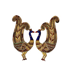 Cheap High Quality Custom School Blazer Bullion <b>Wire</b> Patches Hand Embroidery Lace Sew-On Leaf Shape Badge <b>Magnet</b> Washable - Product Image 5