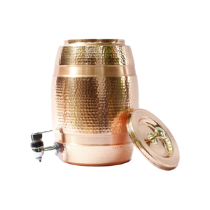 Luxury Pure <b>Copper</b> Water Dispenser With Leak-Proof Brass Tap Antique Engraved Design Matka Pot For Home & <b>Kitchen</b> Traditional - Product Image 4