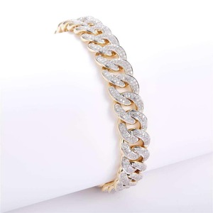 Moissanite Brilliant Cut Diamond Luxury Unisex <b>Bracelet</b> 10 Kt <b>Solid</b> Gold Square Cuban Link Iced Out Moissanite <b>Bracelet</b> - Product Image 2