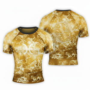 <b>UV</b> Protection Custom Printed Logo Design Compression Rash Guard Shirt Short Sleeve Sports Fitness Surfing <b>Swimwear</b> Custom Top - Product Image 2
