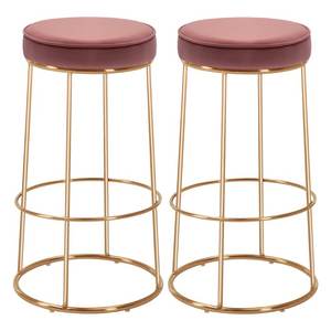 Taburete de Bar Moderno Minimalista con Estructura Metálica y Asiento de Madera, Silla de Barra Alta para Isla de Cocina y Cafetería - Product Image 1