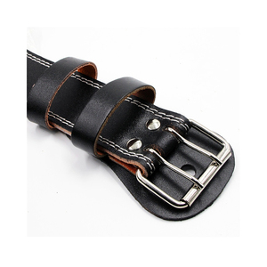 Adjustable Adult Gym Weight Lifting Cowhide Leather Belt with Non-Slip Buckle for Lower <b>Back</b> <b>Support</b> - Product Image 4