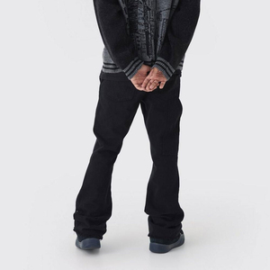 Men's High Quality 100% Polyester Eco-Friendly Flared <b>Trousers</b> Casual Lightweight <b>Elastic</b> Mid <b>Waist</b> Colored Flared <b>Trousers</b> - Product Image 5
