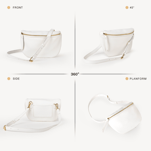 Borsa a tracolla da donna in pelle PU bianca, marsupio e borsa a tracolla - Product Image 2