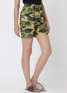 Shorts de Mujer con Estampado de Camuflaje, Cintura Elástica, Tejido de Poliéster, Corte Regular Informal, Transpirables, Cintura Media, con Bolsillos - Product Image 3