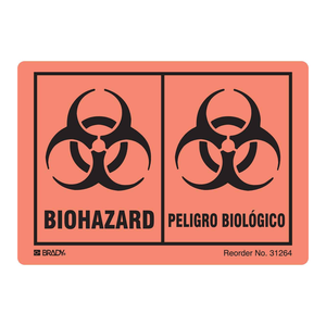 Bilingual Biohazard Labels English/Spanish Durable <b>Waterproof</b> <b>Adhesive</b> for Laboratories - Product Image 2