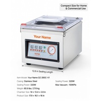 Machine de mise sous vide automatique commerciale DZ-260C 320W pour emballage alimentaire en chambre sous vide pour restaurants et cuisines (film plastique)