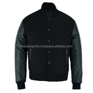 Blouson universitaire 2026 OEM très demandé, noir, en laine et cuir, pour homme, haute qualité, faible MOQ, blousons d'hiver chauffants - Product Image 6