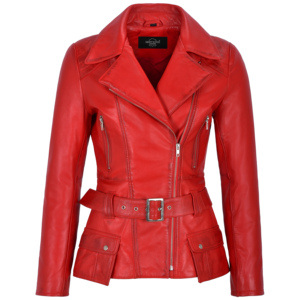 <b>Women's</b> Genuine Napa Leather Belted Biker <b>Jacket</b> Custom Slim Fit Motorcycle Leather <b>Jacket</b> Private Label Wholesale Manufacturer - Product Image 4