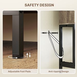Mobiletto per microonde grigio effetto legno con ante a persiana e ripiani portaoggetti con prese di corrente - Product Image 6