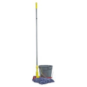 Commercial Cotton Yarn Dust Mop Reusable Flat Floor Cleaning Long Metal Handle Self-Wringing Industrial Style High Absorption - Product Image 3