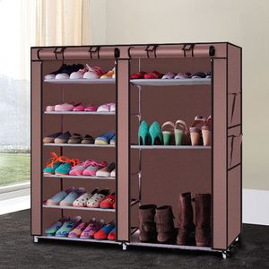 Scarpiera a doppia fila con ripiani, mobiletto organizer per scarpe da casa - Product Image 2