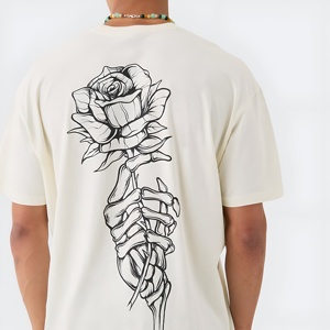 Camiseta Extra Grande de Algodón 100% con Estampado Gráfico para Hombre, Logotipo Personalizado, Manga Corta, Estilo Urbano Premium, Corte Holgado Informal - Product Image 4