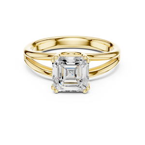 แหวนแต่งงานเพชรแล็บโกรว์ทรง Asscher น้ำหนัก 2.00 กะรัต ระดับ E VS1 พร้อมใบรับรอง IGI ทองคำแท้ 14k แบบแยกก้าน ขายดี - Product Image 1
