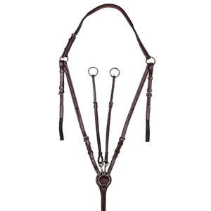 Pechera de cuero negro premium para caballo, ajustable, tipo martingala, equipo de equitación, cuero marrón, fabricante Annabelle Equestrian - Product Image 3