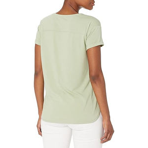 Camisetas Básicas Atemporales de Cuello Redondo a Cuadros para Mujer, Venta al por Mayor, Mezcla de Poliéster/Algodón, Estilo Urbano Oversize, Opciones de Verano - Product Image 3