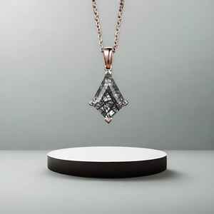 Collier en quartz rutilé noir Kite pour femme, cadeau d'anniversaire, cadeau de mariage, cadeau pour mère, pendentif en argent 925 plaqué or 14 carats - Product Image 1