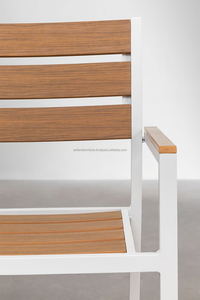 Chaise de salle à manger moderne minimaliste en teck confortable empilable en métal pour les événements extérieurs Restaurant Home Bar Atelier Appartement - Product Image 4