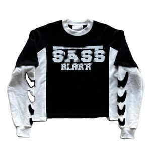 Dernier modèle Design Vêtements de rue de haute qualité Logo personnalisé Décontracté 100% Coton T-shirt surdimensionné à manches longues double épaisseur pour hommes - Product Image 4