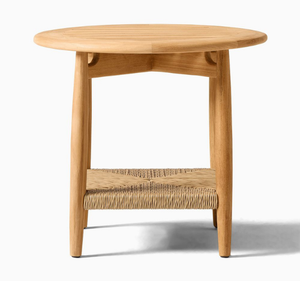 Ensemble de table d'appoint et fauteuil d'extérieur en teck massif, écologique, imperméable, finition naturelle, meubles de jardin pour salon, hôtel - Product Image 5