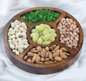 Wood Dry Fruit Tray Fabulous Design Multi Functional Decorative Serving Dish Decorative Tray Round Platter - Product Image 1