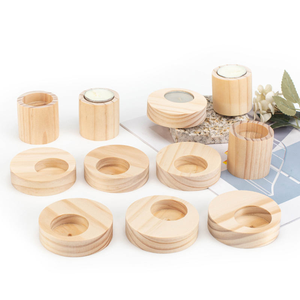 Wanuocraft - Porte-bougies à bougies chauffe-plat en bois de pin naturel, faits à la main, écologiques, durables, décoration d'intérieur, anniversaire - Product Image 5