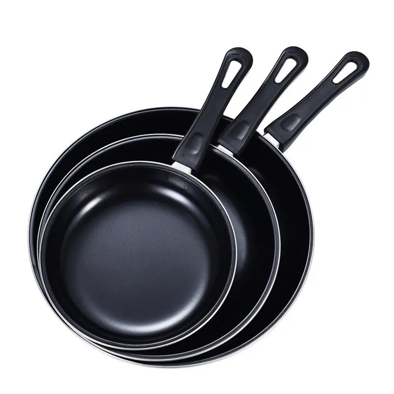 Cookware Three-piece Set Non-stick Single-handle Pan Steak Frying Pans Kitchen Family Flat Carbon Steel fry pans