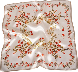 Foulard carré en soie à motif floral imprimé numériquement, tendance, pour femme, mouchoir de poche, quatre saisons, doux pour la peau, tissu personnalisé OEM/ODM - Product Image 2
