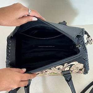 Bolsa de Viaje Mediana de Cuero con Diseño de Cerezas, Hecha a Mano, de Cuero Vacuno Genuino, para Fin de Semana, Nueva Llegada 2026 - Product Image 6