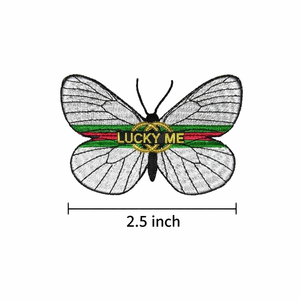 Patch thermocollant brodé Lucky Me Papillon, Applique de mode, Lot de 100 pièces pour vêtements, vestes et sacs - Product Image 2